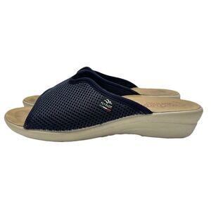 Fly Flot Sandals Women's 37 US 6.5 Slip On Wedge Heel Comfort Shoes Blue Italy